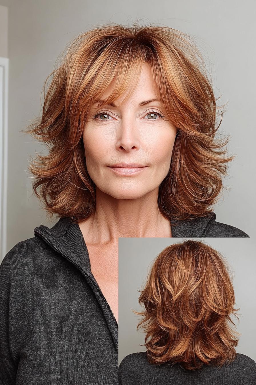 Copper Layered Shag Elegance
