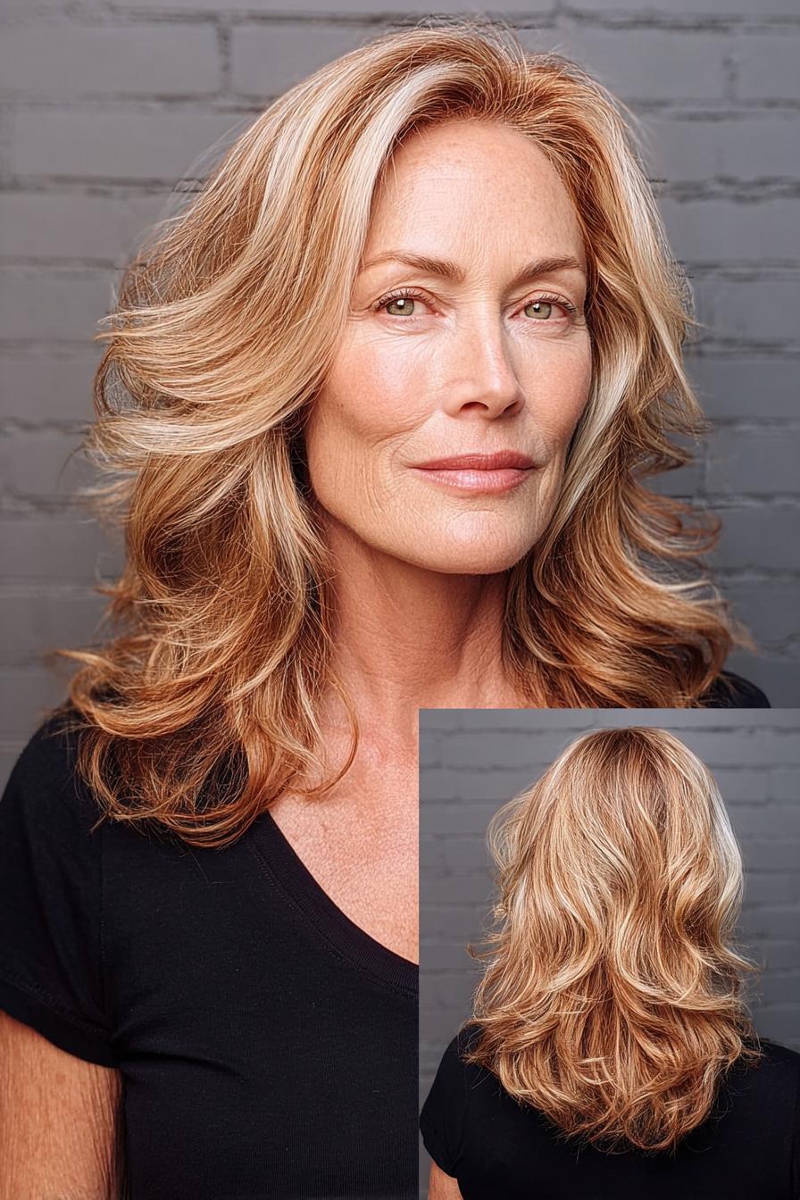 Feathered Honey Blonde Waves