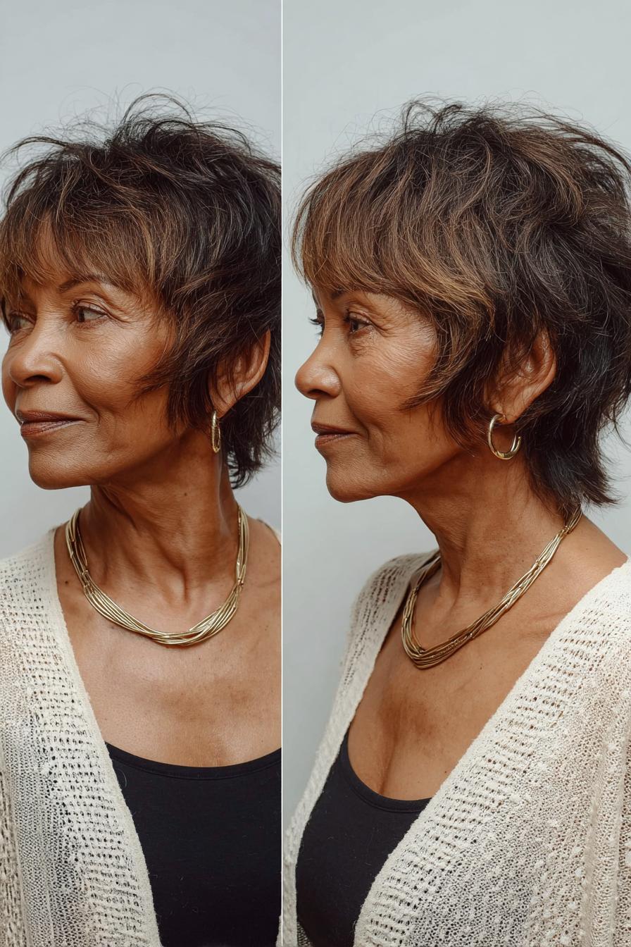 Feathered Pixie Shag Elegance