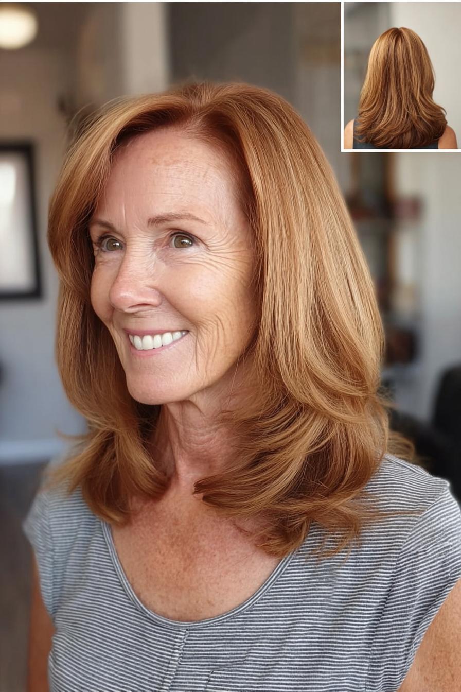 Golden copper feathered blowout