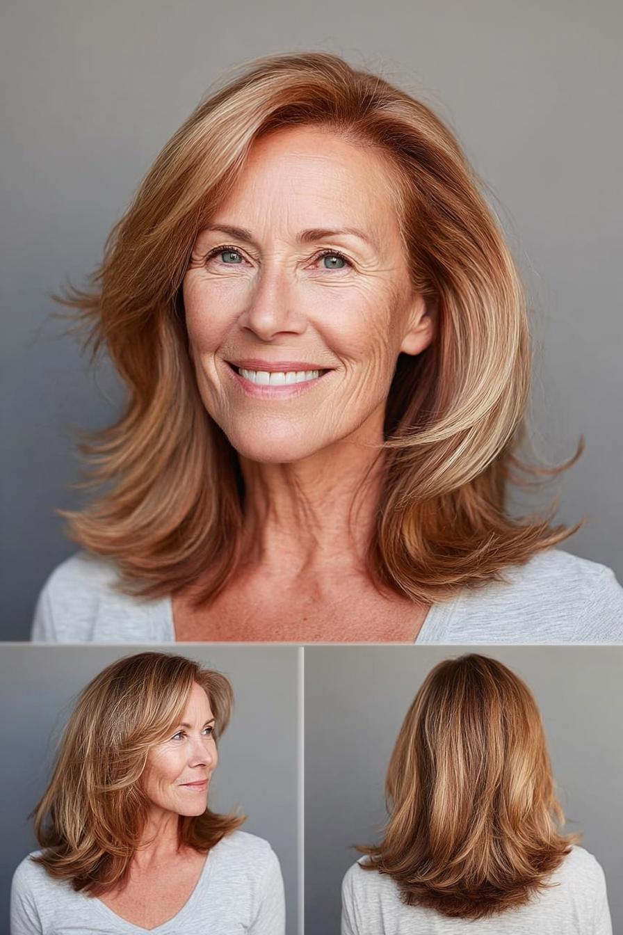 Honey Blonde Feathered Blowout