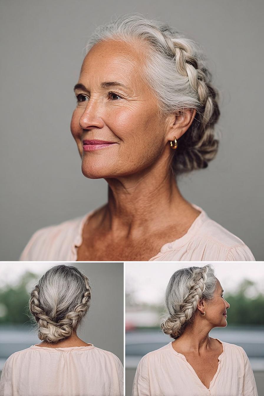 Silver Crown Braid Elegance