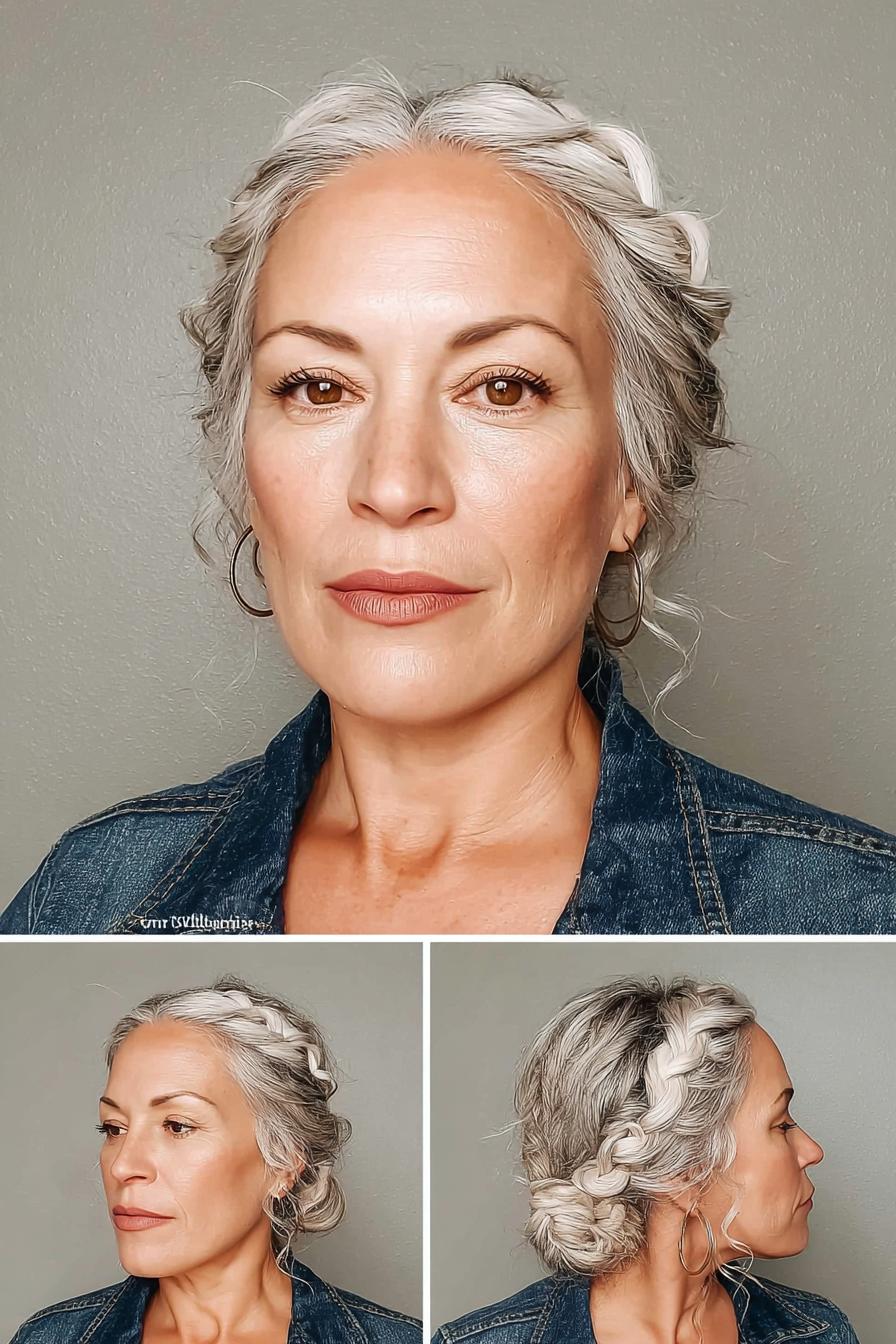 Silver crown braid elegance