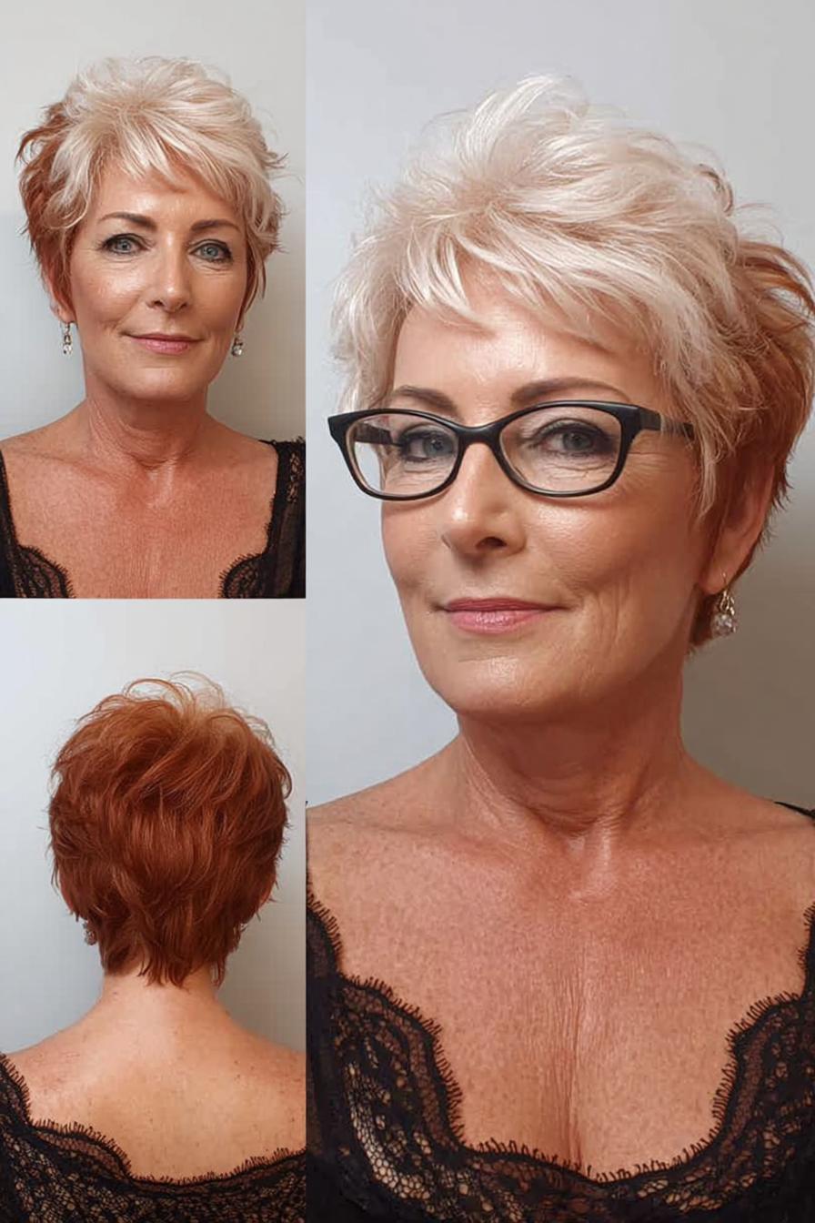 Soft Blonde To Copper Pixie