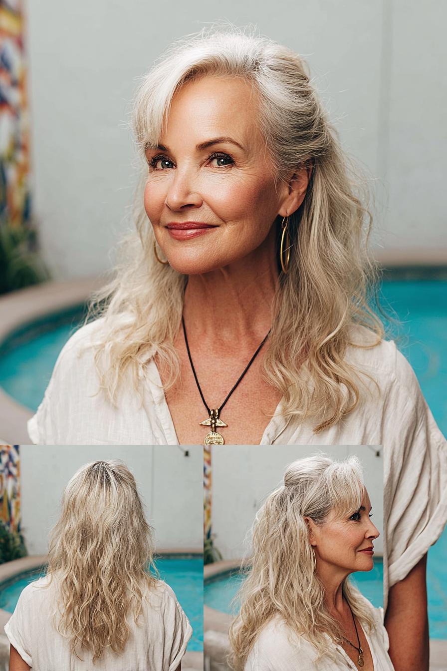 Soft silver blonde waves