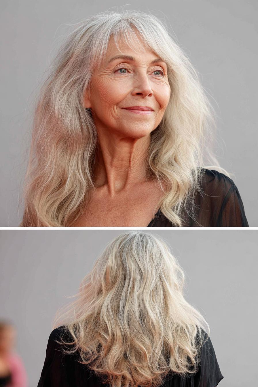 Soft Silver Layered Waves