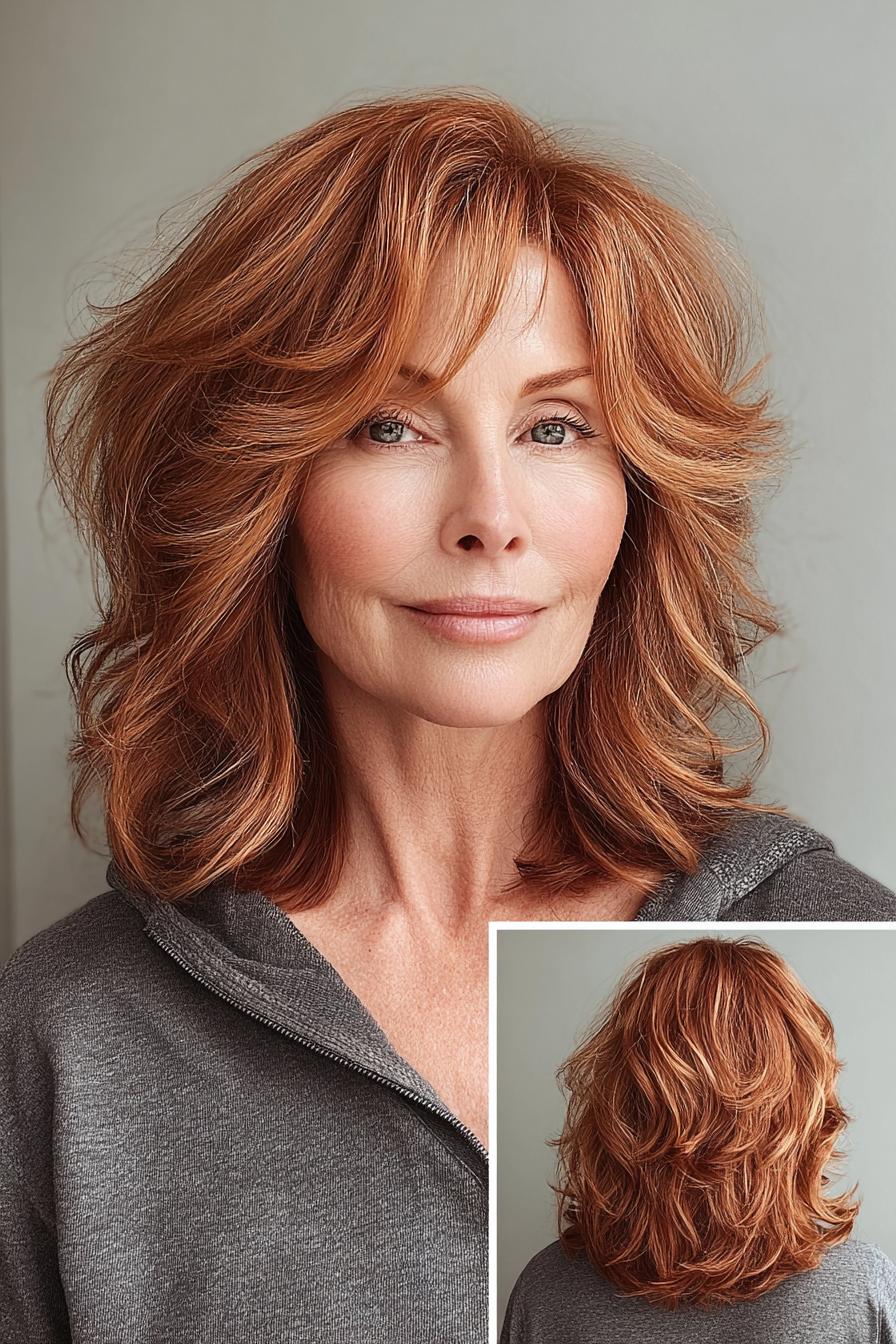 Tousled Copper Layered Waves