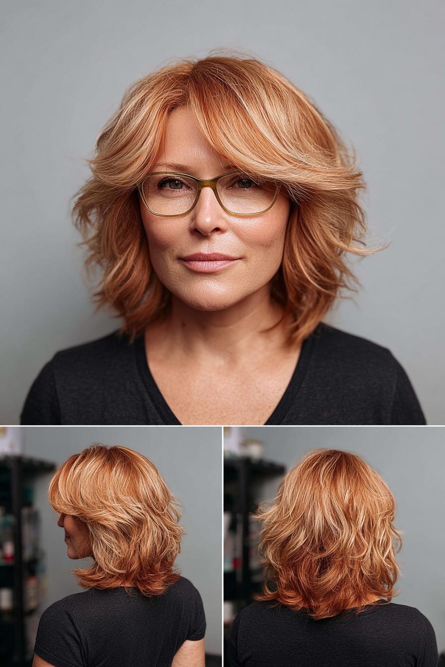 Warm Copper Shag Waves