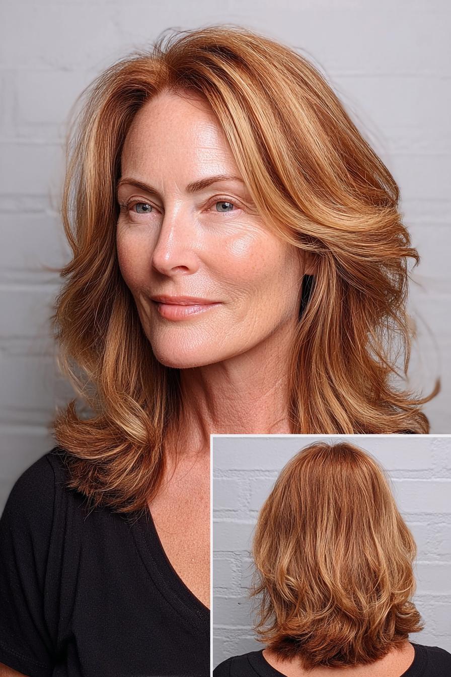 Warm Copper Wavy Layers