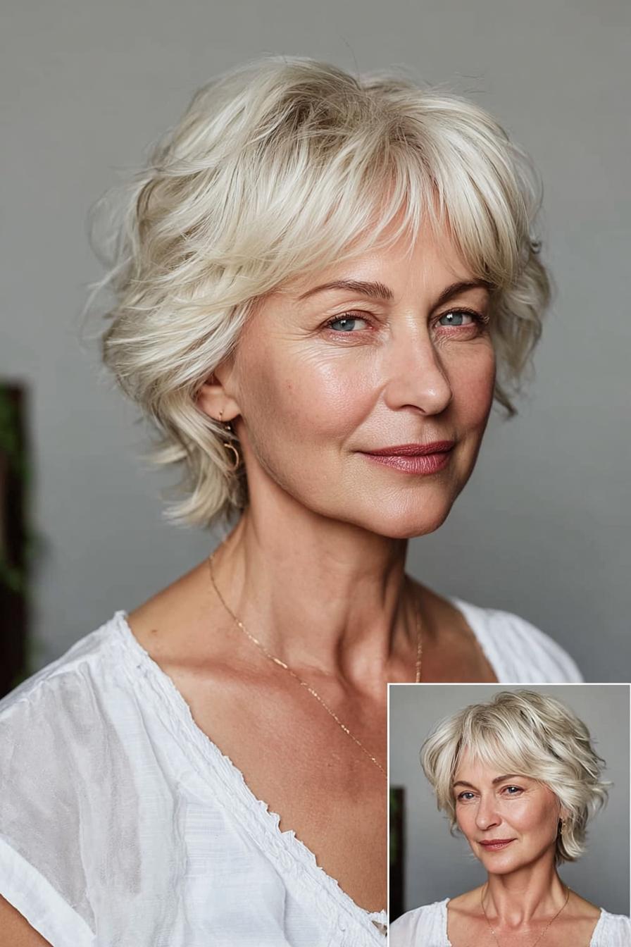 Feathered Bob Youthful Waves