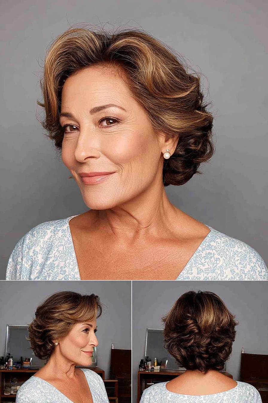 Golden Wavy Bob Glow