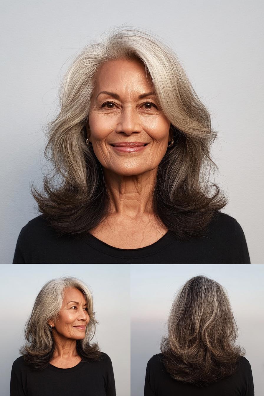 Silver Charcoal Layered Elegance