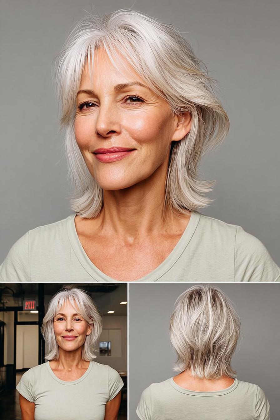 Silver Shaggy Layered Elegance