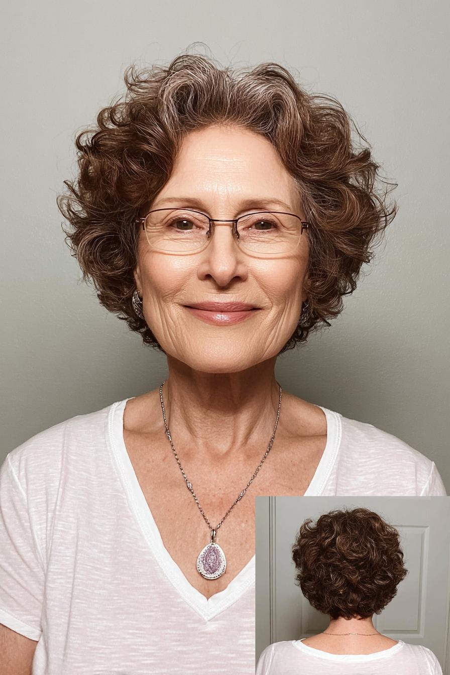 Soft Curly Gray Bob