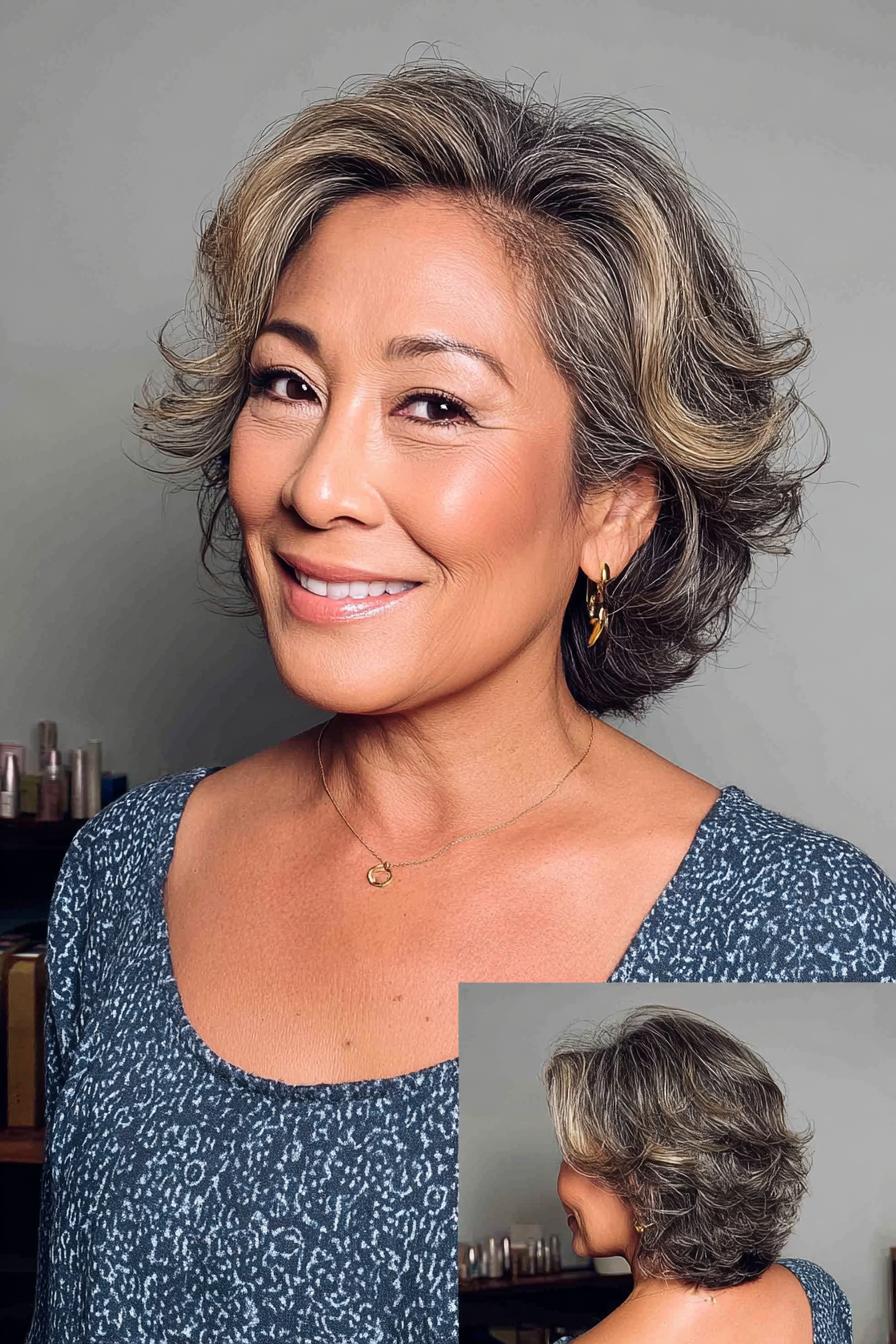 Soft Feathered Gray Bob