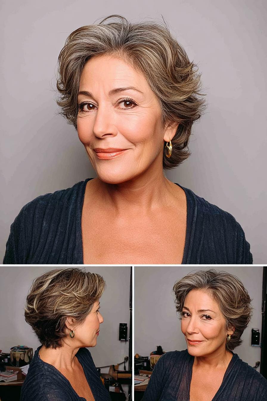 Soft Gray Feathered Bob