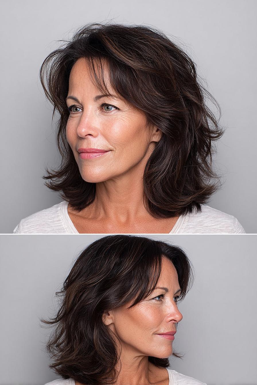 Soft Layered Feathered Bangs