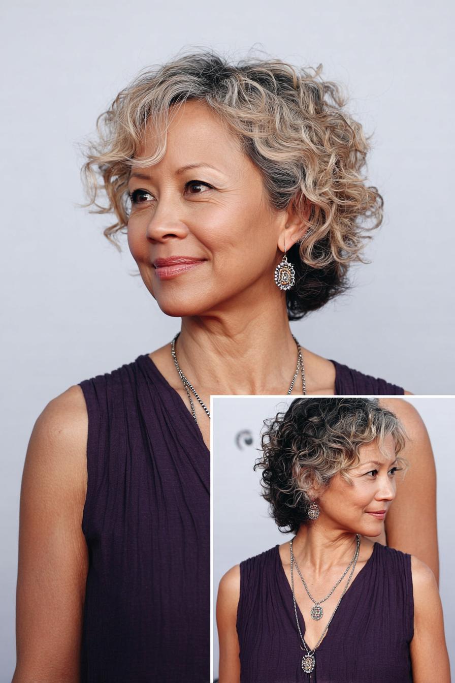 Soft layered silver curls
