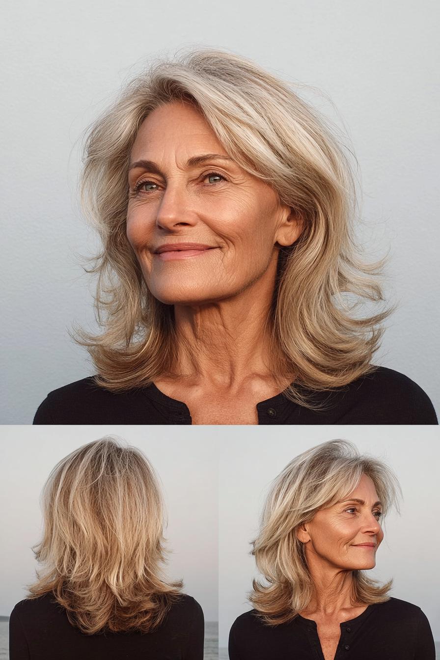 Soft Silver Blonde Layers
