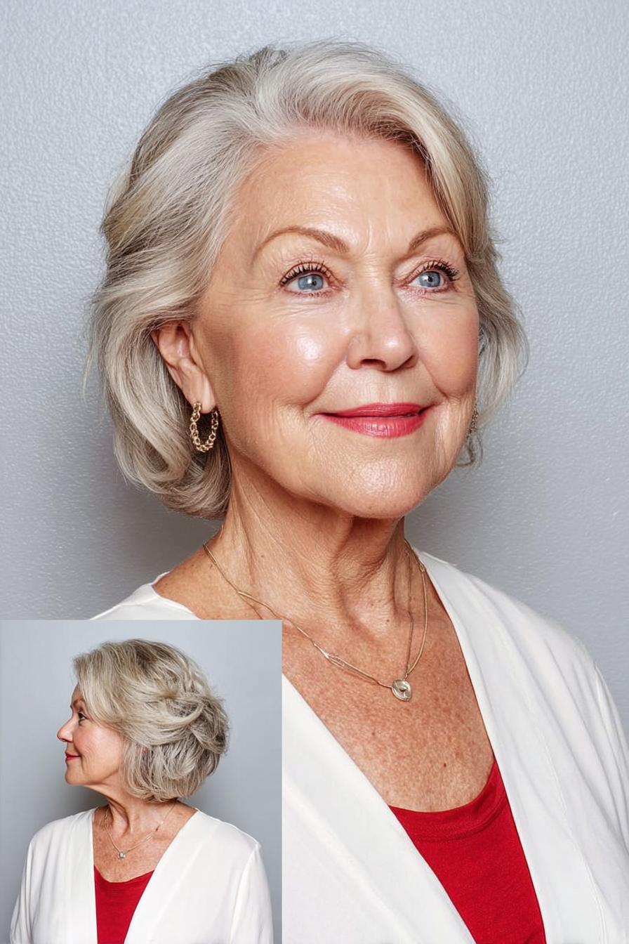 Soft Silver Layered Bob