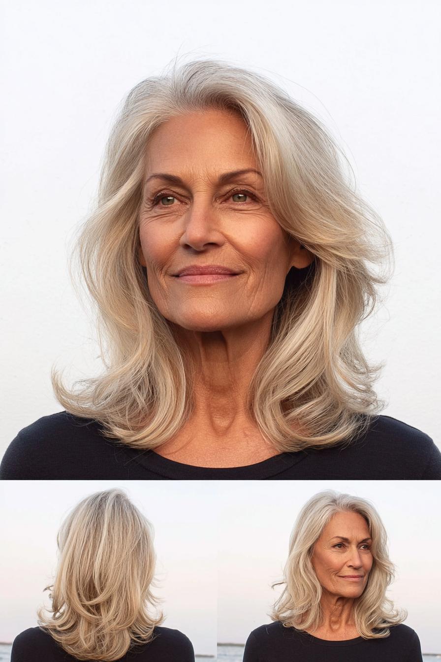 Soft Silver Layered Waves