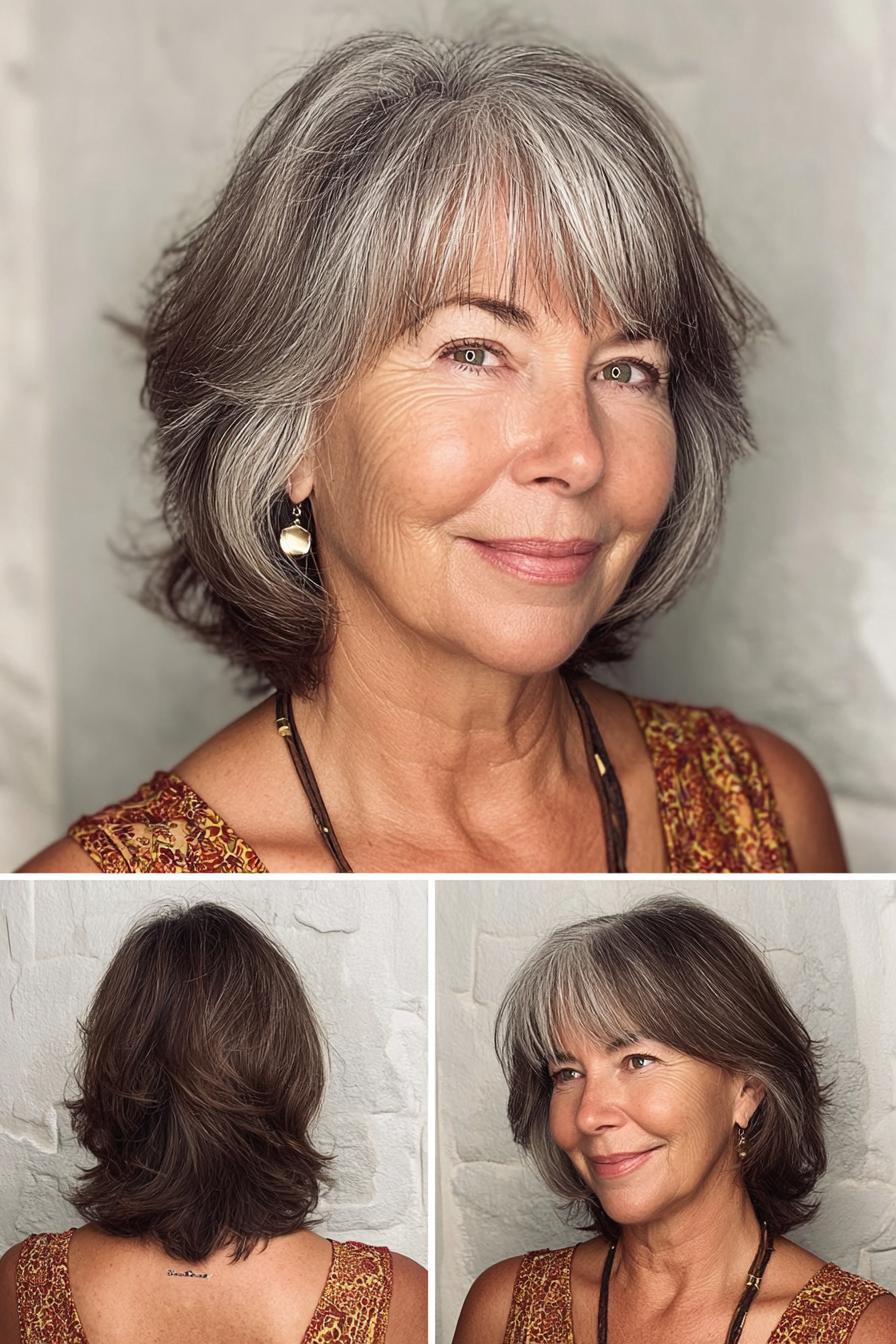 Chic Layered Silver Bob