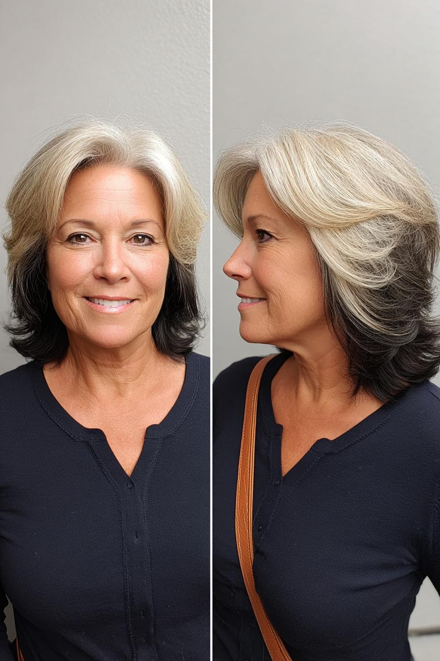 Layered Silver Blonde Contrast