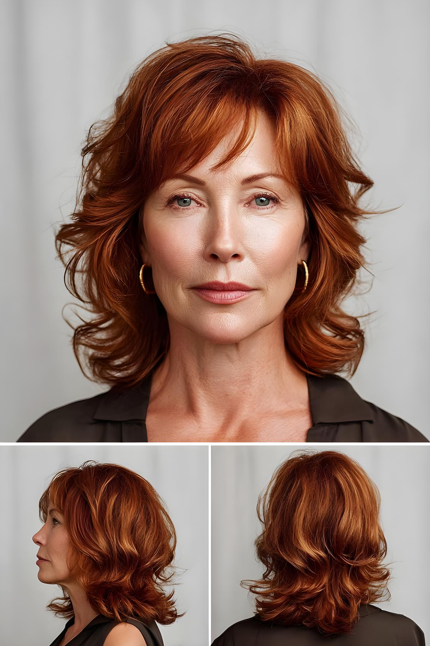 radiant copper feathered waves