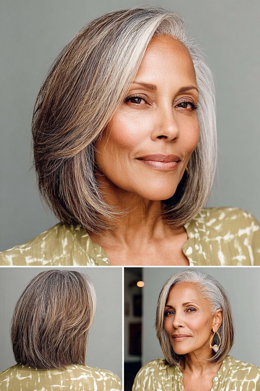 Silver chic shoulder length style