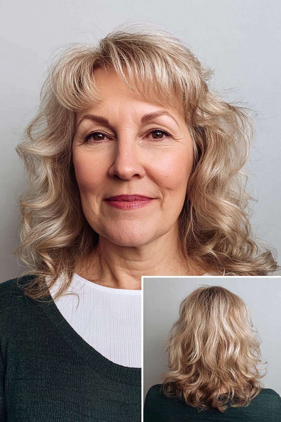 Soft layered blonde curls