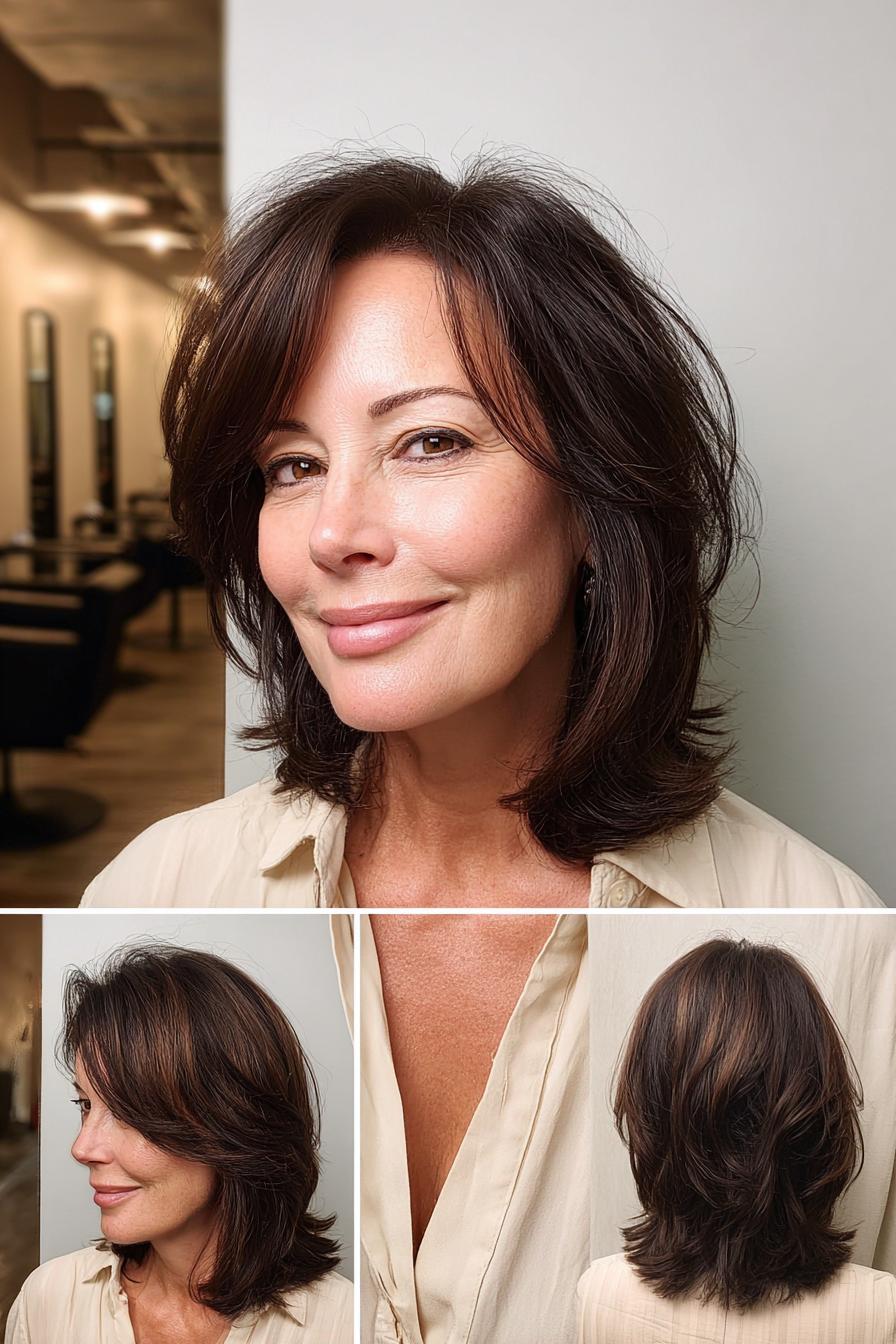 Soft layered brunette flow