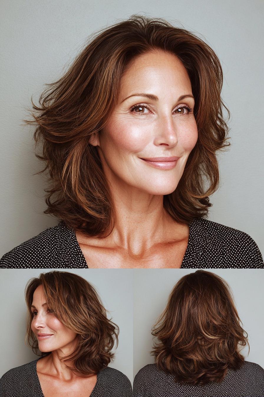 Soft layered brunette waves