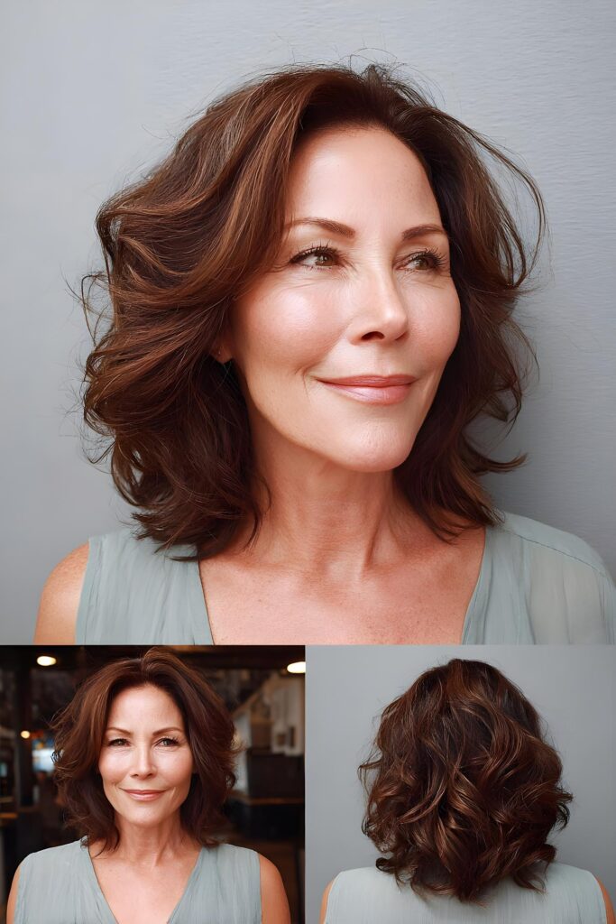 soft layered brunette waves