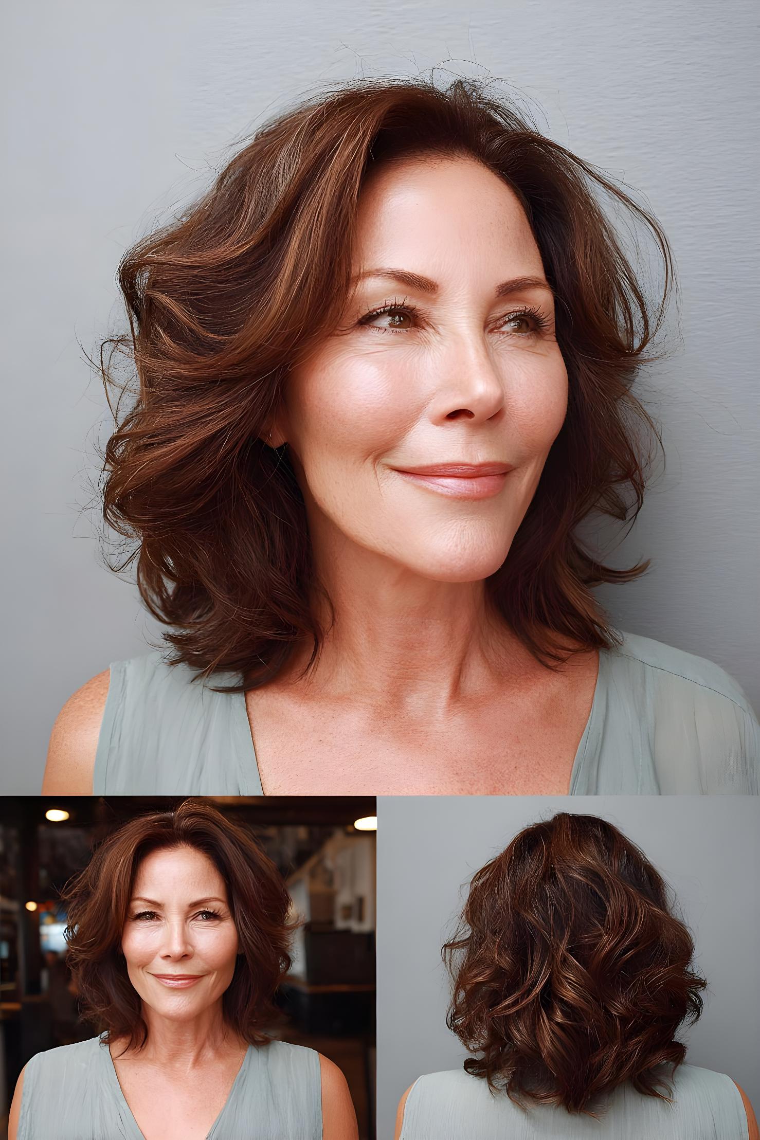 soft layered brunette waves