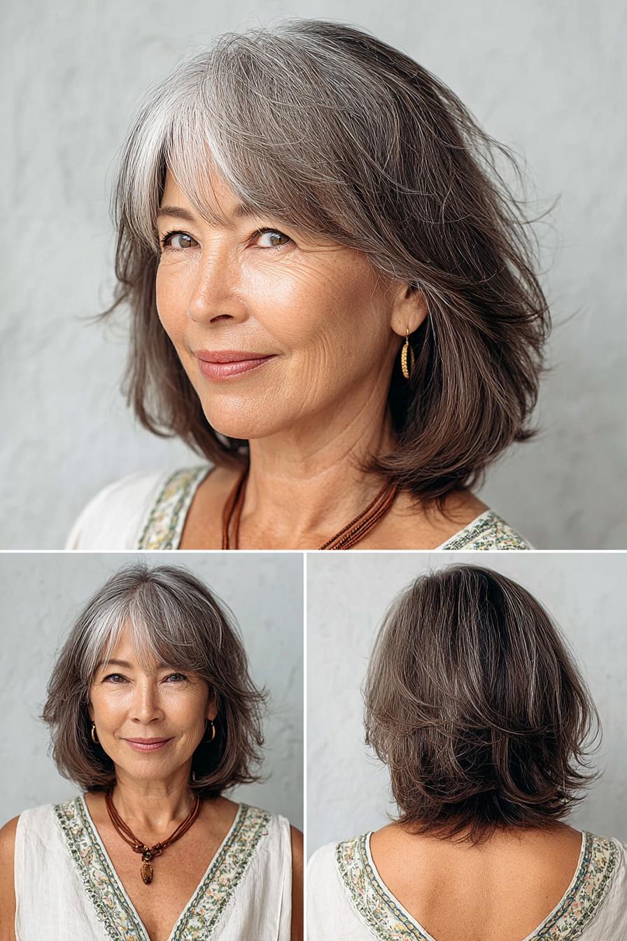 Soft Layered Gray Bob