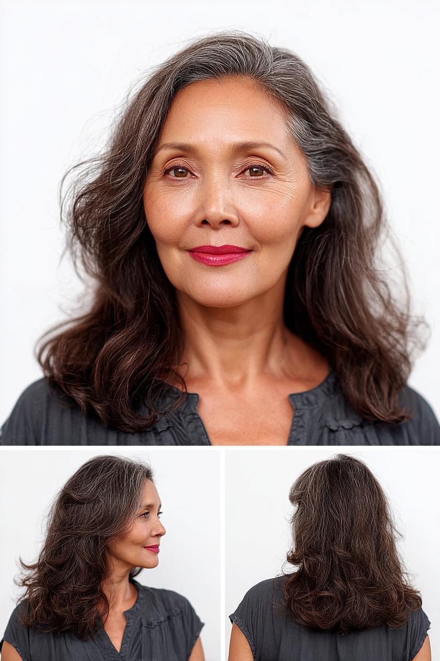 Soft Layered Silver Waves