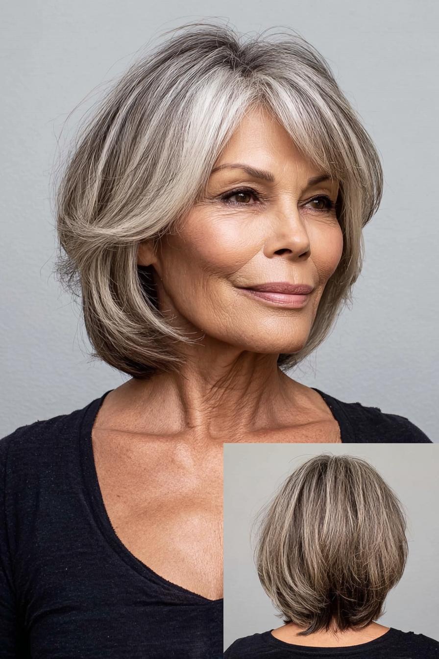 Soft Silver Ash Blonde Bob