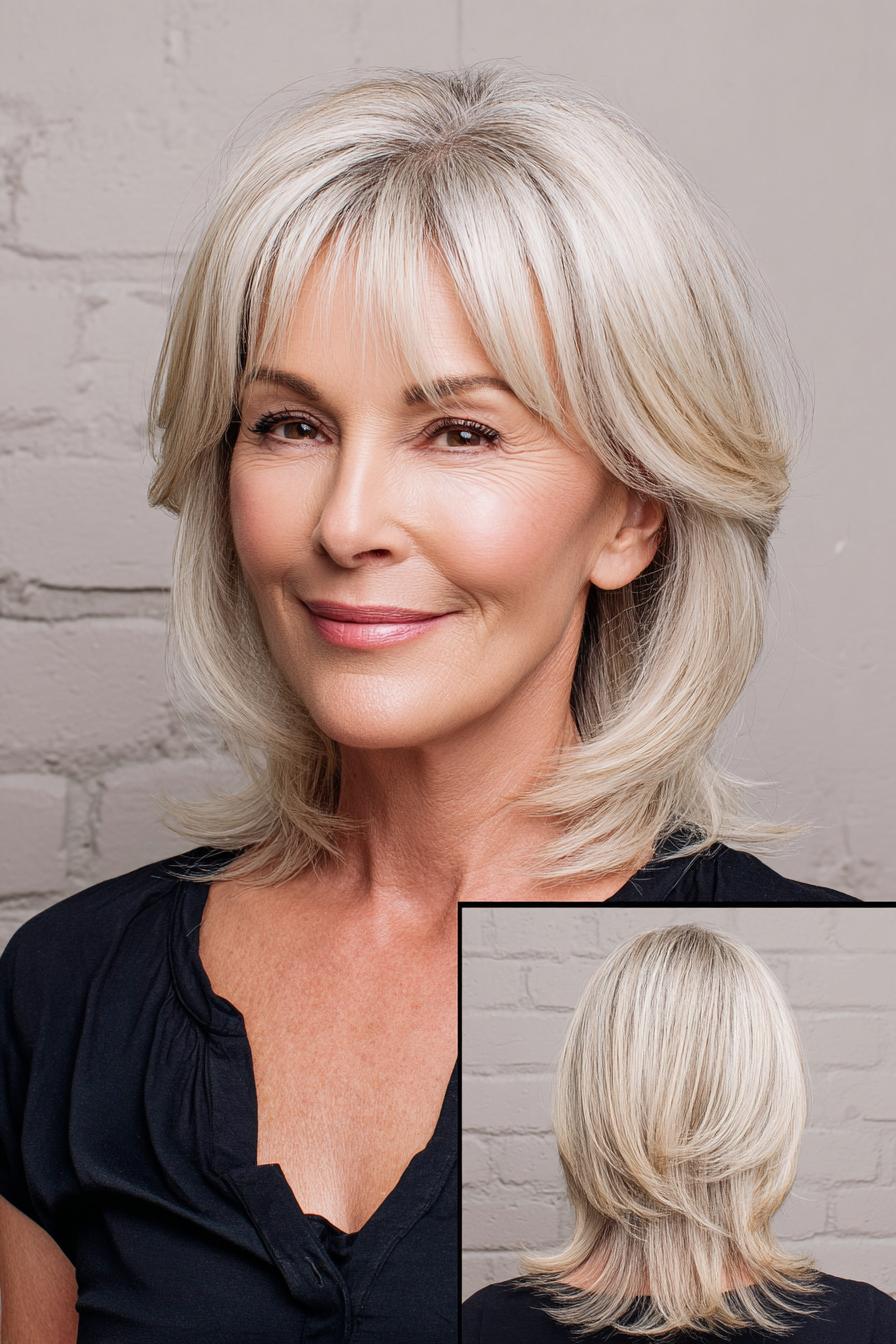 Soft Silver Blonde Layers