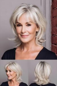 soft silver blonde layers