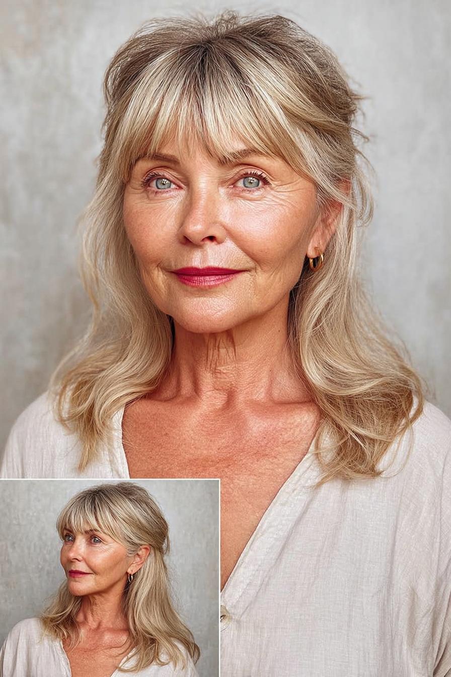 Soft Silver Half Up Beauty