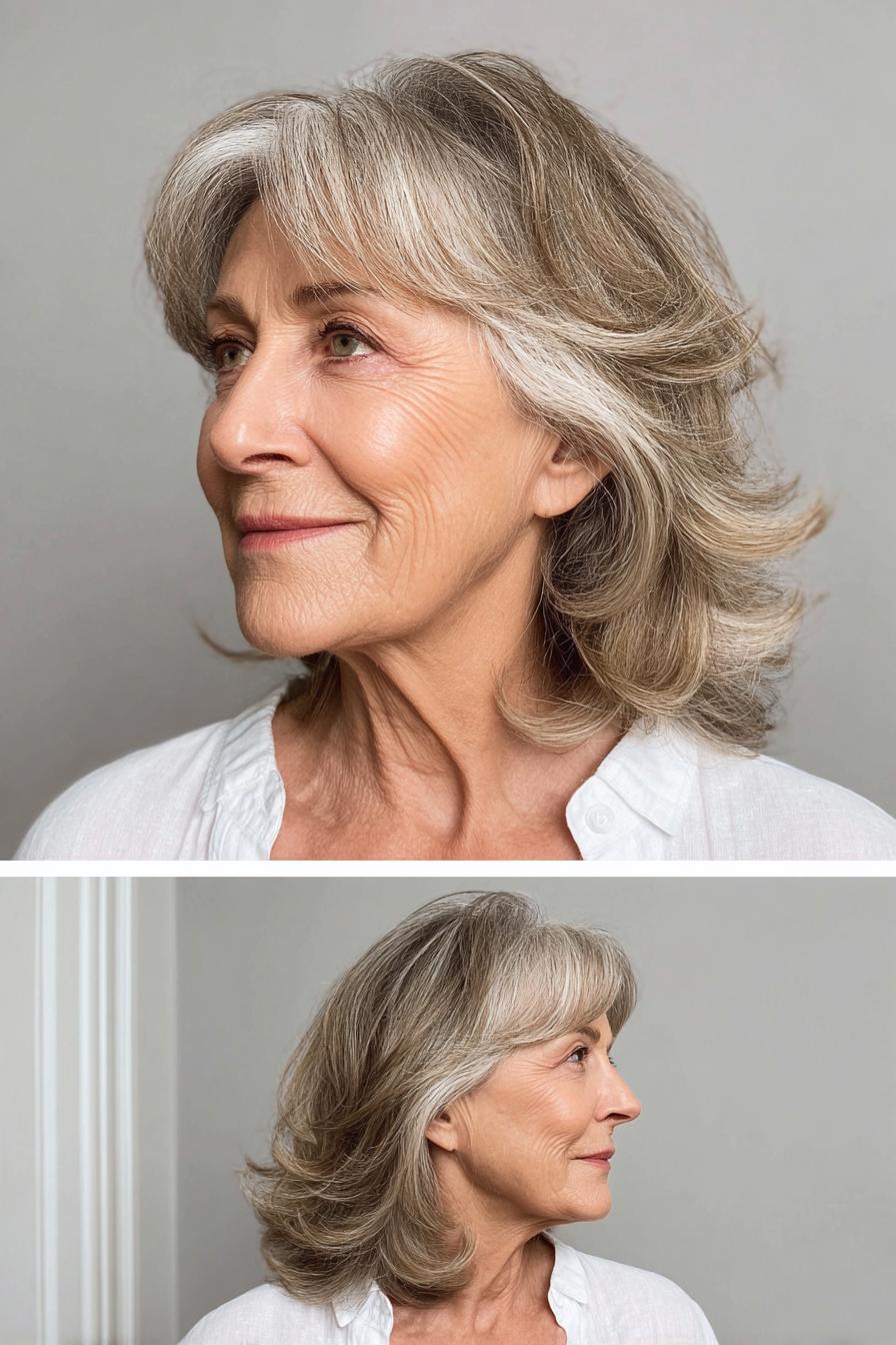 Soft Silver Layered Bob