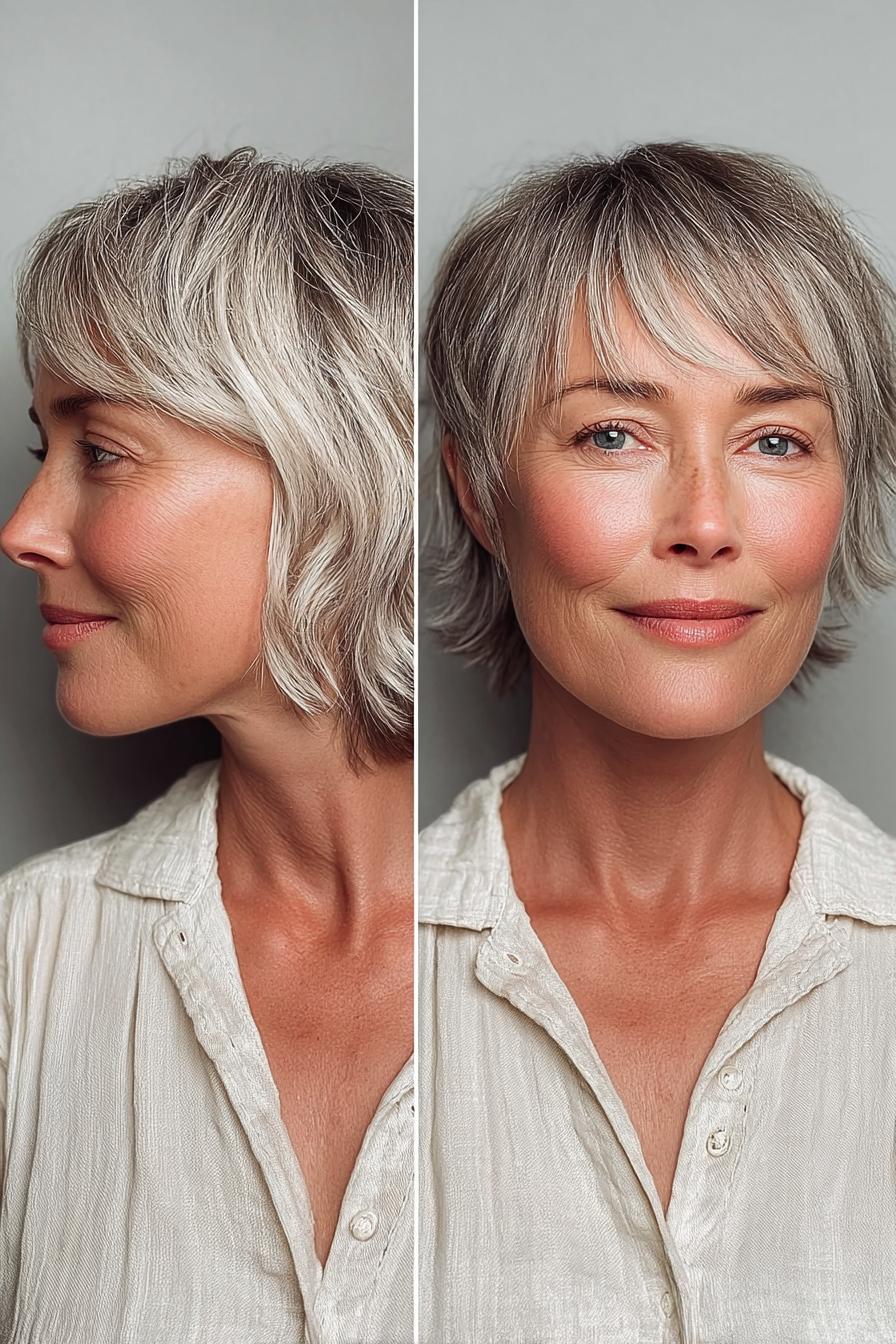 Soft Silver Layered Shag