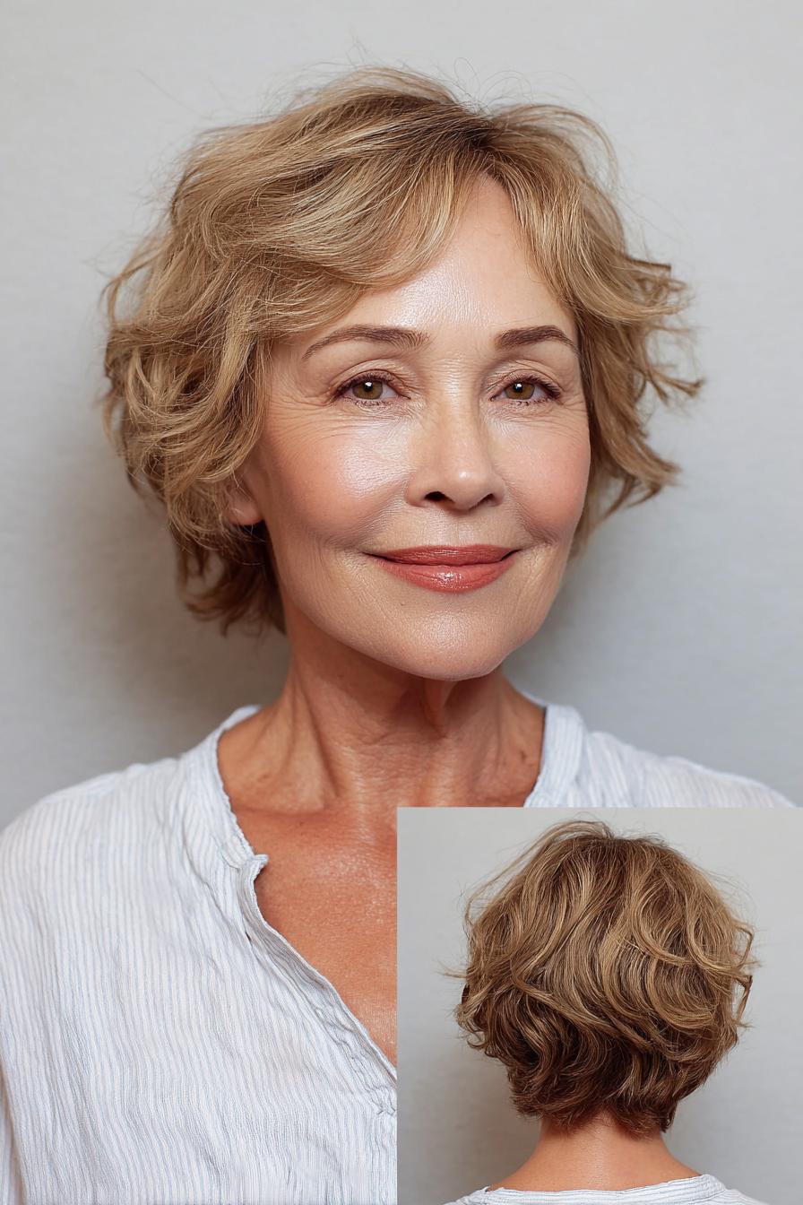 Soft Sunlit Wavy Bob