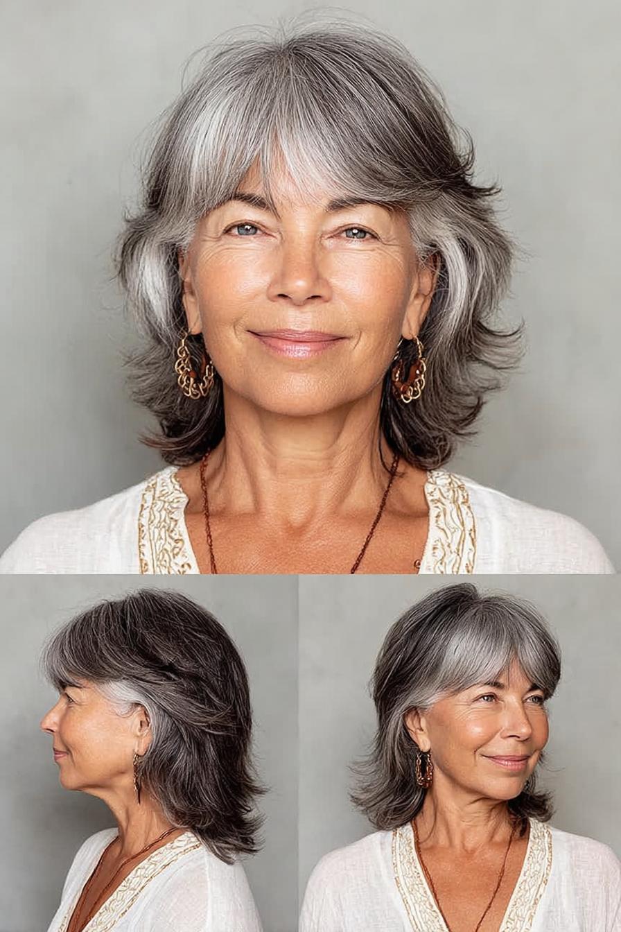 Soft textured gray shag