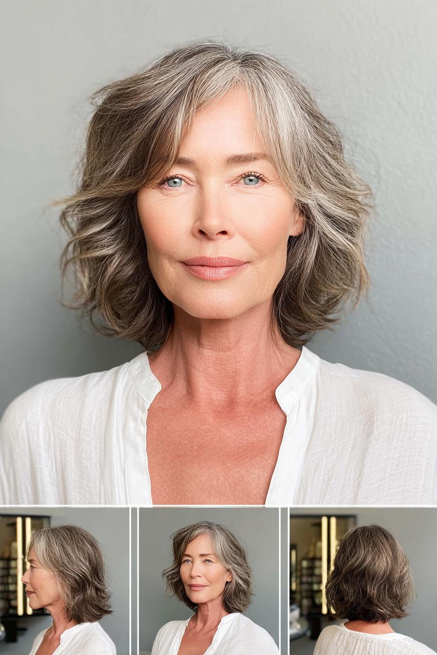 Soft Tousled Silver Bob