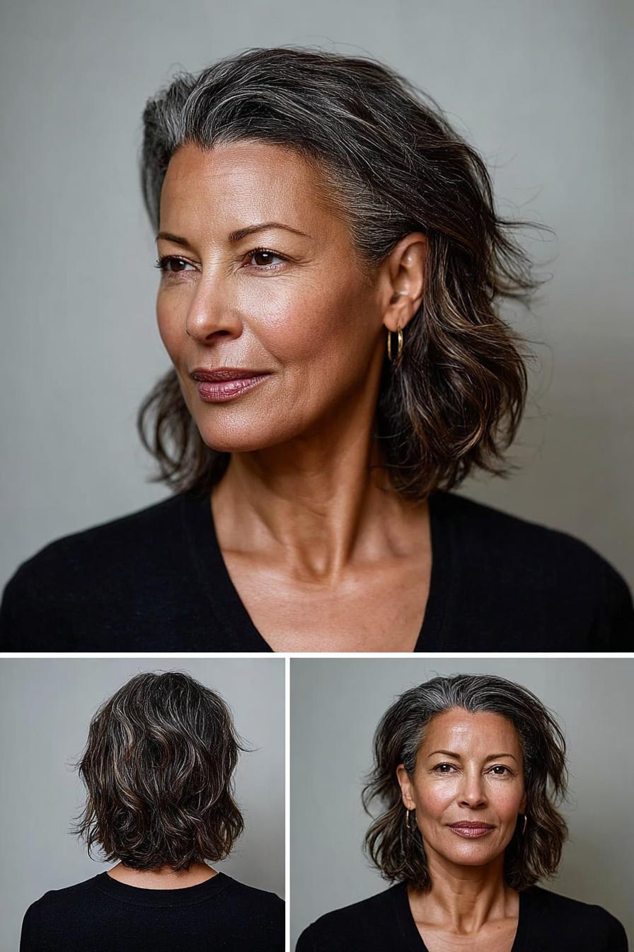 Soft Wavy Gray Bob