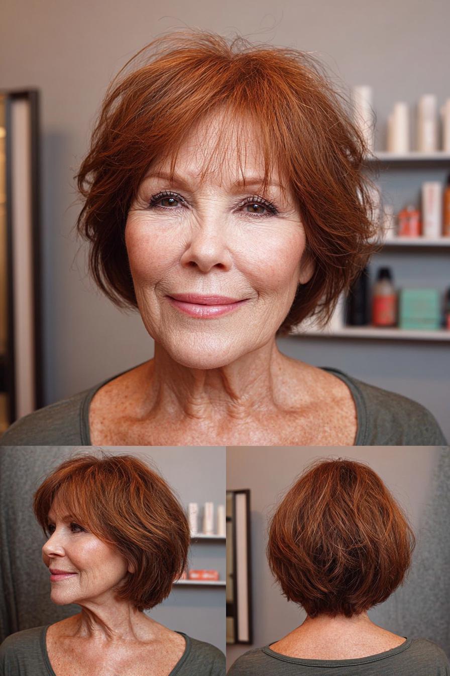 Warm Copper Textured Bob