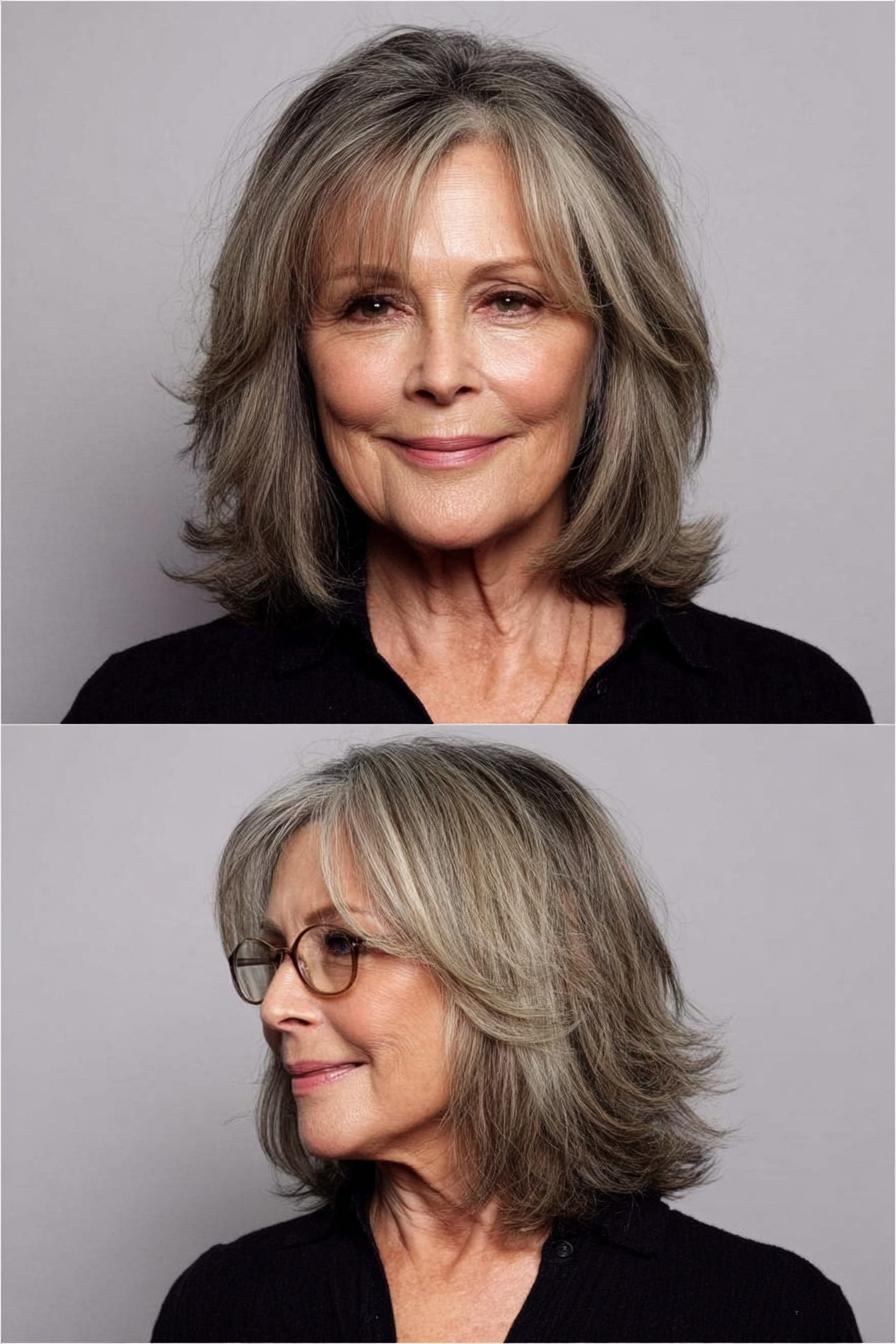 Youthful Feathered Gray Layers