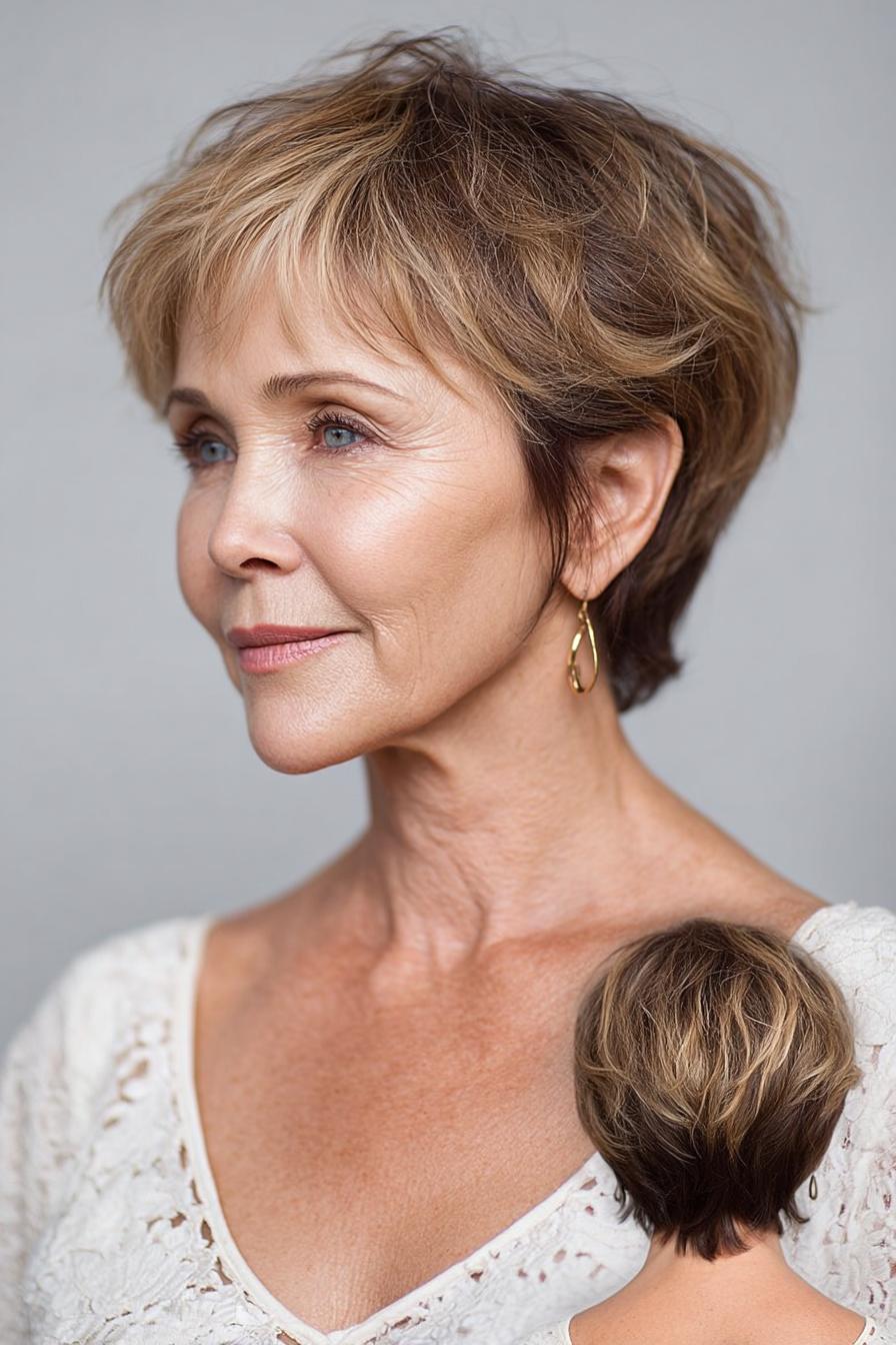 Feathered Blonde Pixie Glow