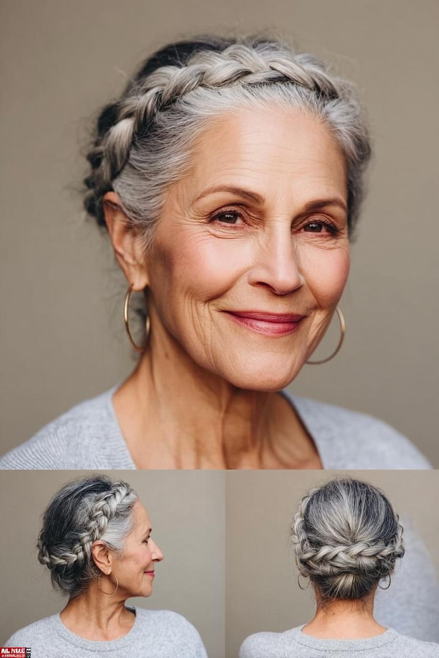 Silver Crown Braid Elegance